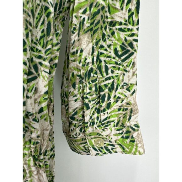 Cabi Green Tropical Print Faux Wrap Dress Women's Size M - Picture 8 of 12